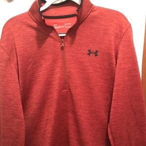 Under Armour- Men’s Pullover, quarter zip. Size Medium, Red